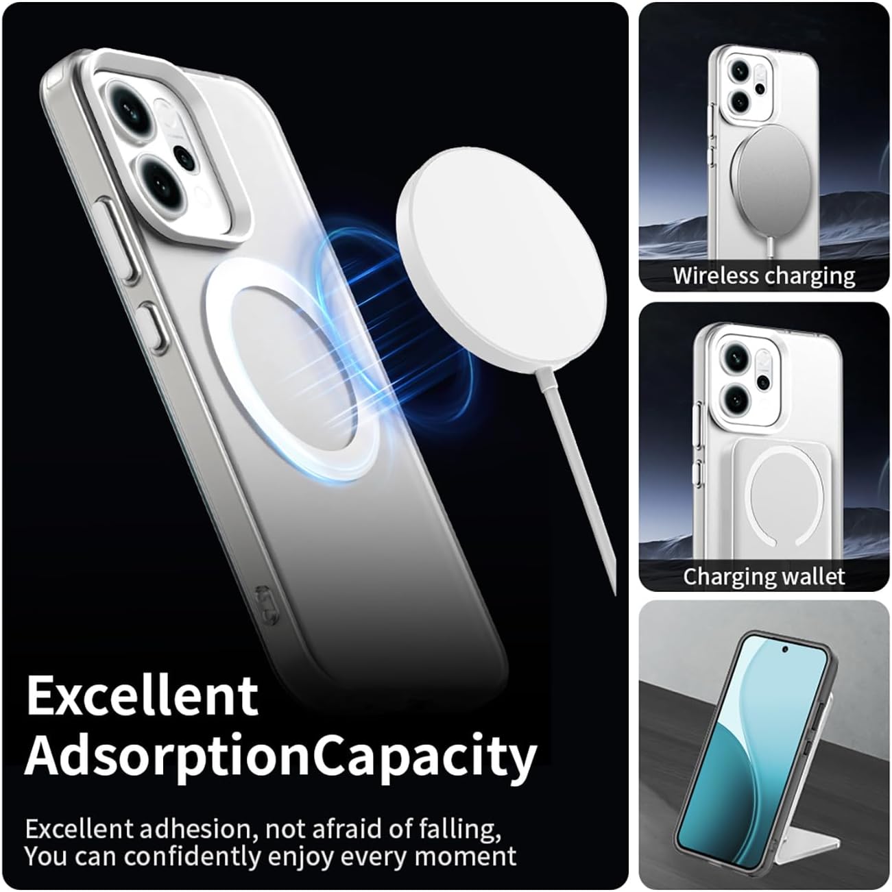 BestCase® Husa Mag Anti Shock TPU Compatibil cu Oppo Reno14 5G, Tehnologie MagSafe, Reinforced 4 Corners, Transparenta
