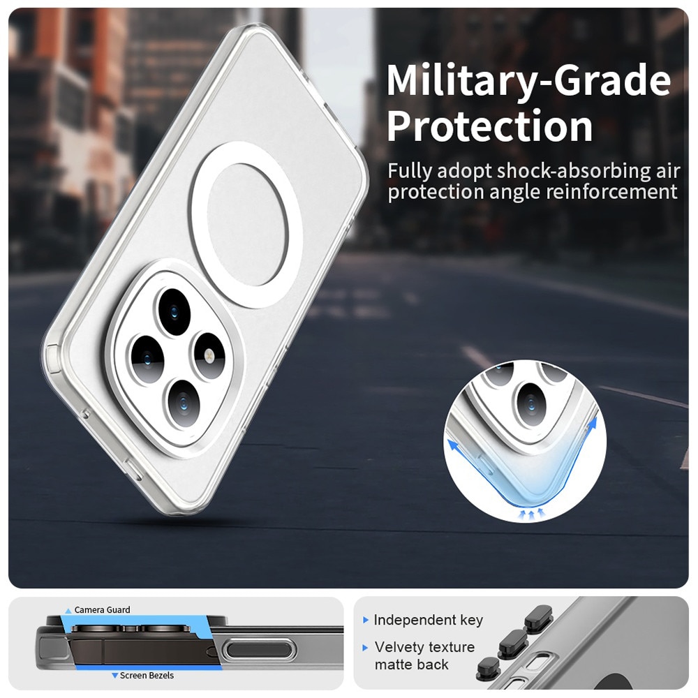 Husa premium pentru Xiaomi Redmi Note 15 Pro+ Plus 5G VivaShell Fusion compatibila MagSafe, Anti-Shock - Protectie Avansata Display & Camera - Design Slim si Elegant - alb