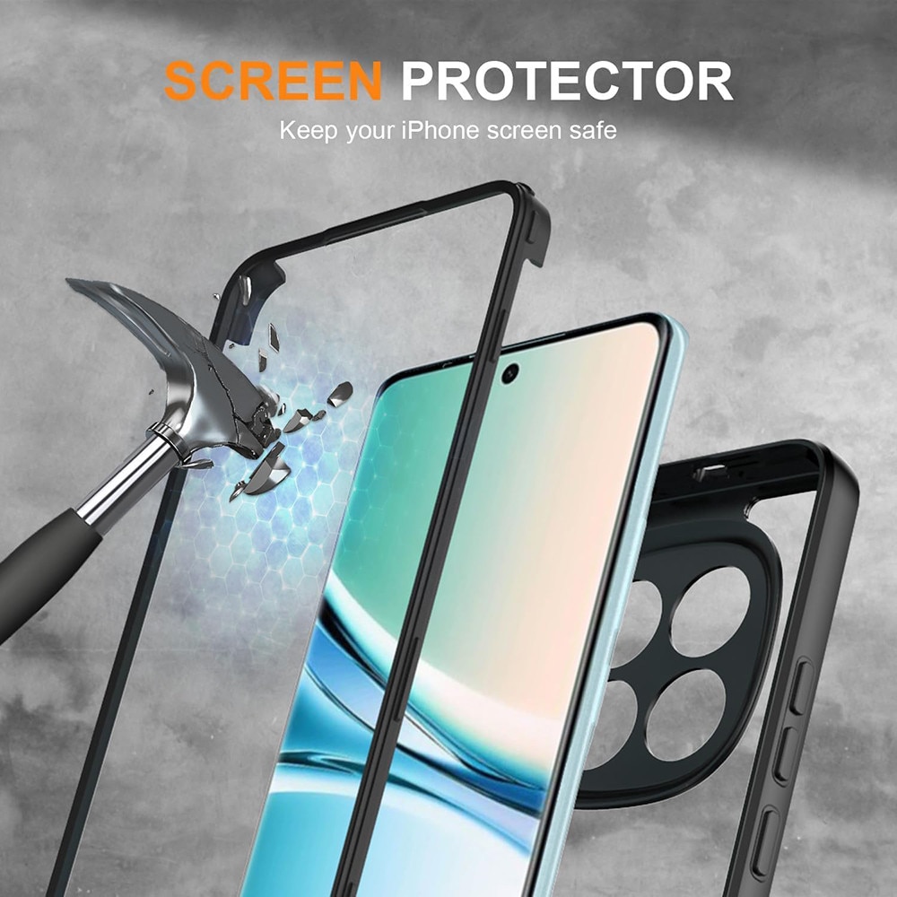 Set 360: Husa cu folie integrata pentru Xiaomi Redmi Note 15 4G, 5G Protectie 360 fata / spate - negru