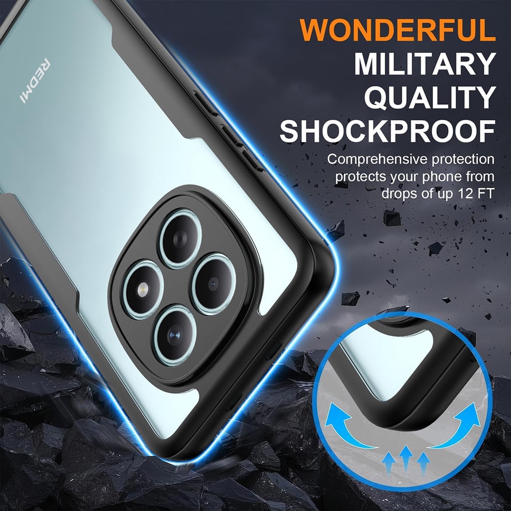 Set 360: Husa cu folie integrata pentru Xiaomi Redmi Note 15 4G, 5G Protectie 360 fata / spate - negru