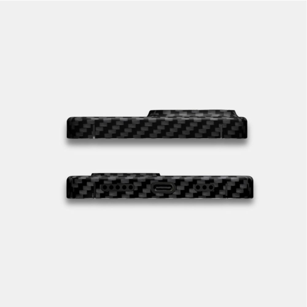 Husa hibrid aramid si carbon, pentru Xiaomi Redmi Note 9S, Ultra Thin, Margini ridicate, Finisaj Mat cu Insertii, Negru