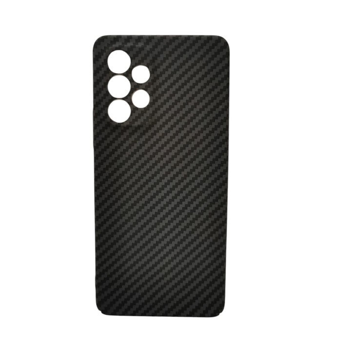 Husa Protectie hibrid aramid si carbon, pentru Samsung Galaxy A52 4G / A52 5G / A52s, Ultra Thin, Margini ridicate, Finisaj Mat cu Insertii, Negru