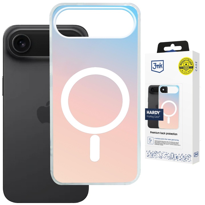 Husa holografica cu MagSafe pentru Apple iPhone Air - 3mk HARDY® PrisMag Case™