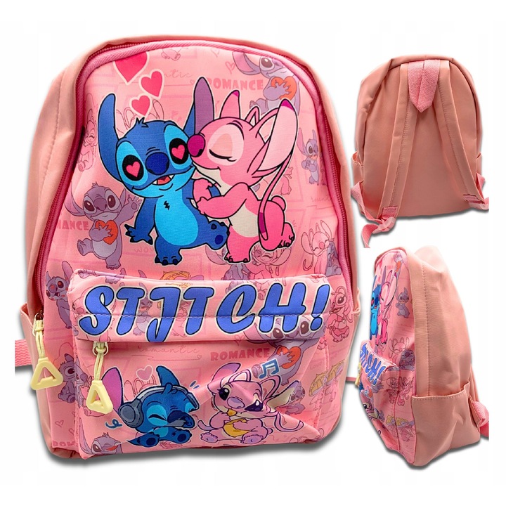 Stich hátizsák, rózsaszín, 30x23x10cm, egyedi design, gyerekeknek és felnőtteknek