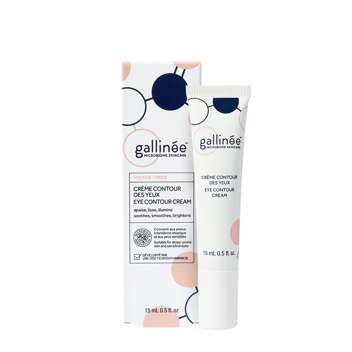 Крем за околоочен контур Gallinee с успокояващи пребиотици и пробиотици, 15 мл