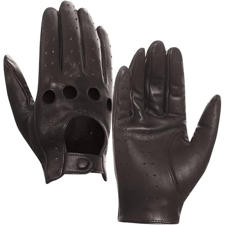 Manusi Dama de Condus din Piele de Miel Italiana – Eleganta si Confort Premium, Maro, Marimea M