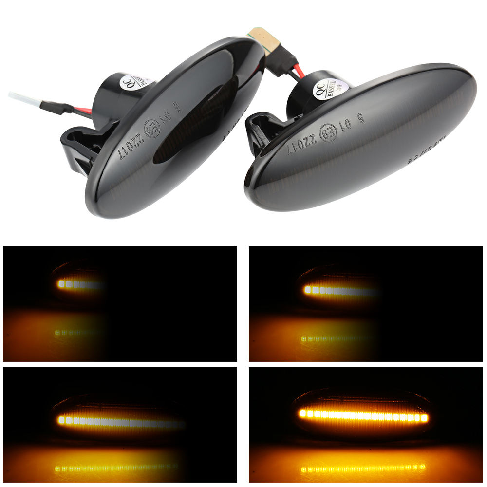 Set 2 semnalizari laterale aripa LED dinamice cu lentila fumurie