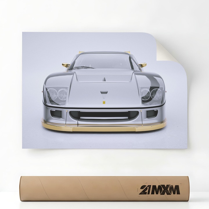 F40 01, Премиум Платно за Кола – Минималистичен Дизайн, 30 x 40 см, Без Рамка