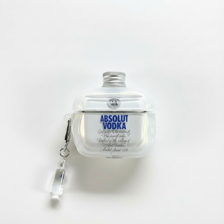 Husa silicon 3D pentru Apple AirPods 4 (2024-2026), Design sticla bautura stil bar, Carcasa protectie anti-soc rezistenta la zgarieturi si cazaturi, Compatibila cu incarcare wireless si cablu, Albastru