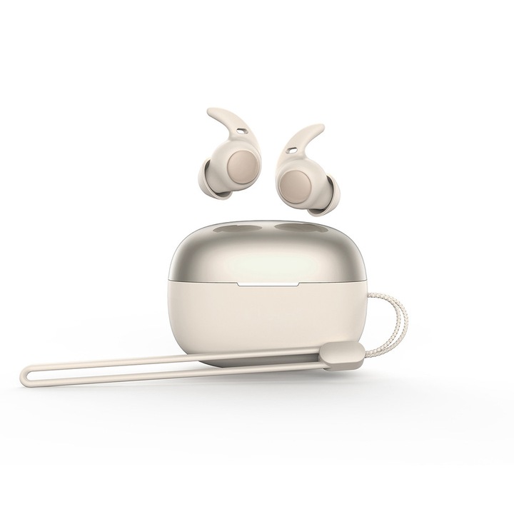 K32 vezeték nélküli alvó fejhallgató, Bluetooth 5.4, fülbe helyezhető kialakítás, zajcsökkentés, kiváló hangminőség és hosszú üzemidő, alacsony késleltetés játékhoz, mikrofonnal, bármilyen telefonnal kompatibilis, USB Type-C töltés, vízálló, bézs