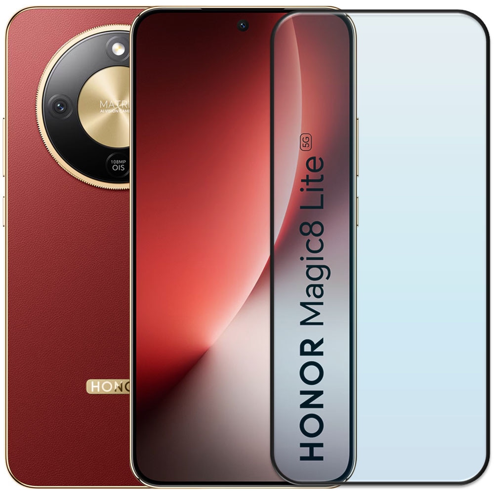 Folie din sticla securizata pentru Honor Magic 8 Lite, HAMSTERBOX Glass Shield, Protectie completa ecran, Full face, Aplicare rapida, Case Friendly, Transparenta