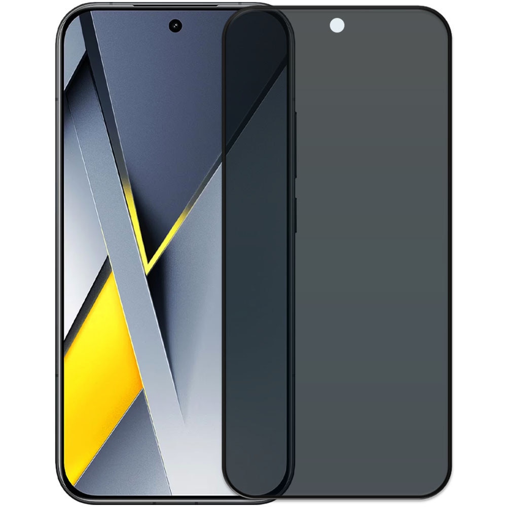 Folie din sticla securizata pentru Xiaomi Poco F8 Pro, HAMSTERBOX Privacy Shield, Protectie completa ecran, Full face, Aplicare rapida, Case Friendly, Negru
