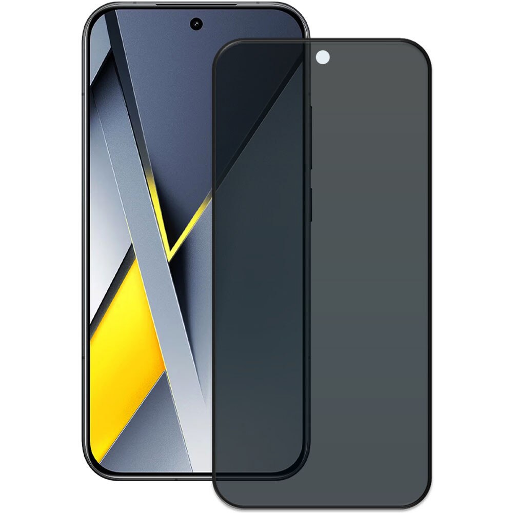 Folie din sticla securizata pentru Xiaomi Poco F8 Pro, HAMSTERBOX Privacy Shield, Protectie completa ecran, Full face, Aplicare rapida, Case Friendly, Negru