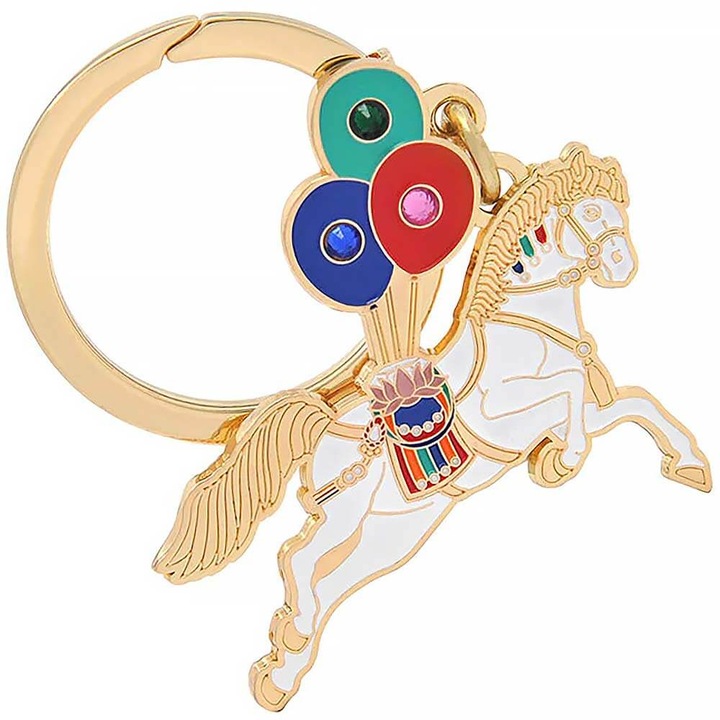 Breloc Windhorse, amuleta feng shui, metal solid de calitate multicolor