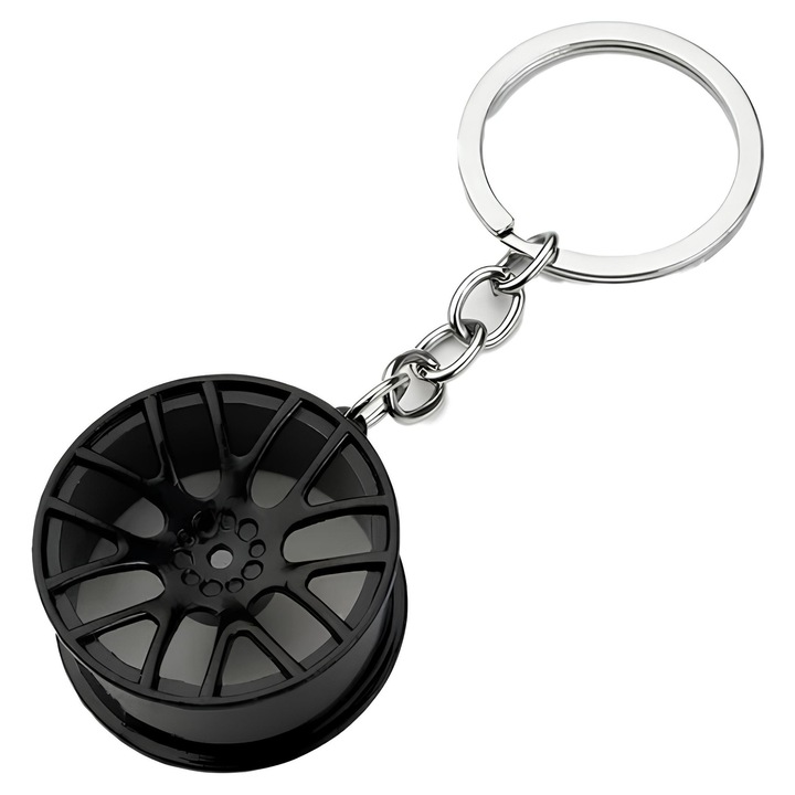 Kulcstartó Autófelni, Autó / Motor / Ház / Garázs Kulcsokhoz, Fém, Matt Fekete