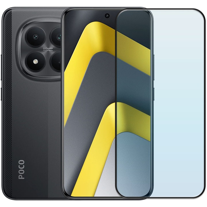 Folie din sticla securizata pentru Xiaomi Poco M8 Pro 5G, HAMSTERBOX Glass Shield, Protectie completa ecran, Full face, Aplicare rapida, Case Friendly, Transparenta