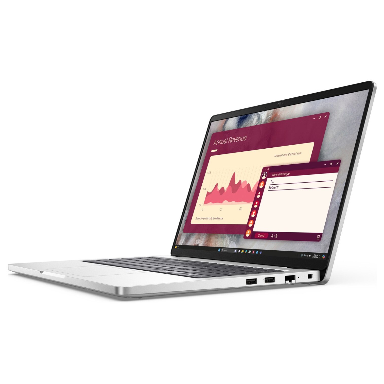 Laptop DELL Pro 14, 14" Full HD+, Intel® Core™ Ultra 7 265U pana la 5.3 GHz, 16 GB RAM DDR5, 512 GB SSD, Intel Graphics, Windows 11 Pro, Platinum 512 GB
