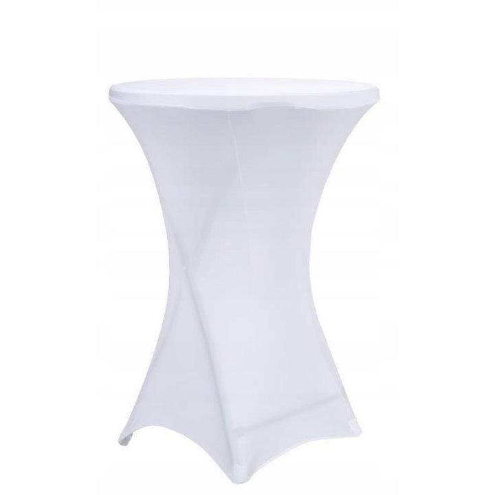 Bankett Koktél Asztalhuzat Fehér Poliészter Fi80cm x h:110cm