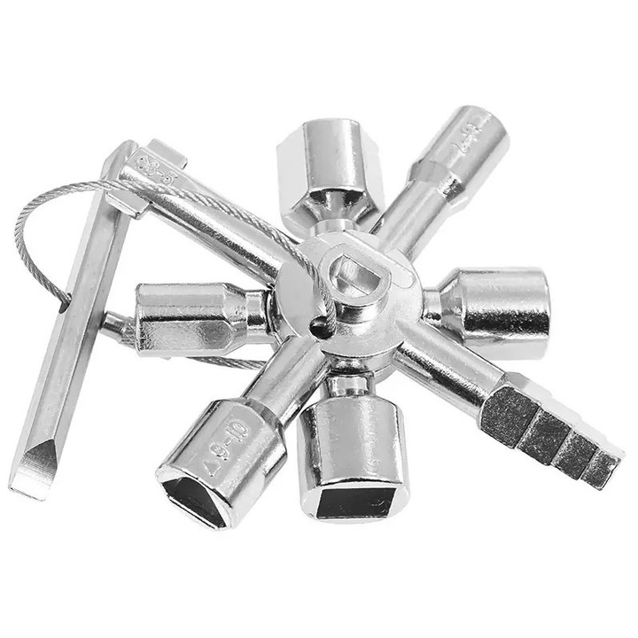 Cheie universala 10-in-1 Verke, otel rezistent, compacta, pentru uz tehnic