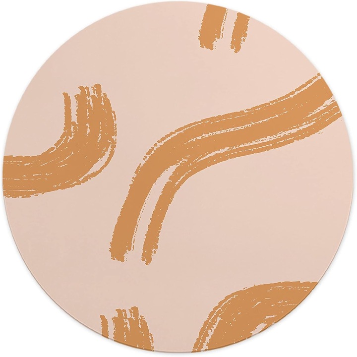 Mousepad Rotund 22 cm – Arta Minimalista in Nuante Calde