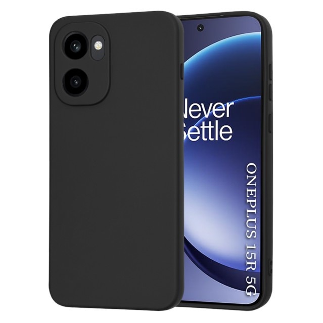 Husa Upzz® SoftFlex Pentru OnePlus 15R, Silicon Soft, Protectie La Camera, Alcantara La Interior, Negru