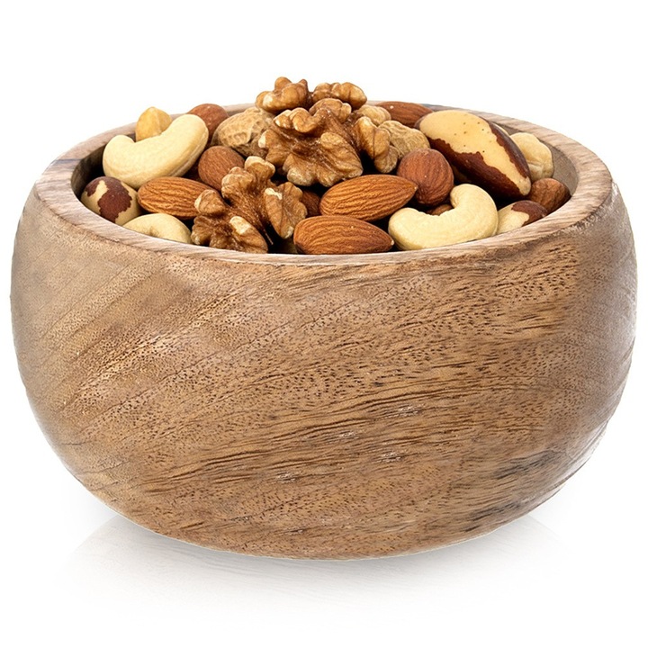 Miska Drewniana Artemis 450 ml, 14x14x7 cm, culoare naturala, design simplu