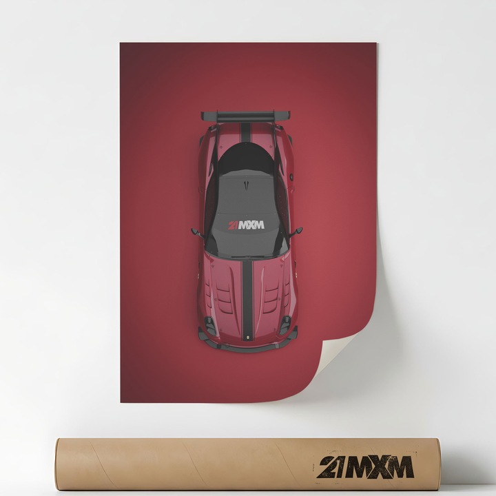 599XX Evoluzione 2011 01, Премиум картина за кола върху платно – минималистичен дизайн, A3 (29.7 x 42 см), без рамка