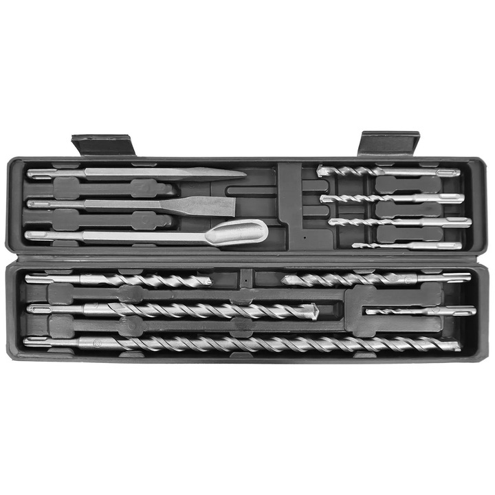 Set burghiu S4 si dalta SDS Plus 12 bucati, cutie, Verke, V05048