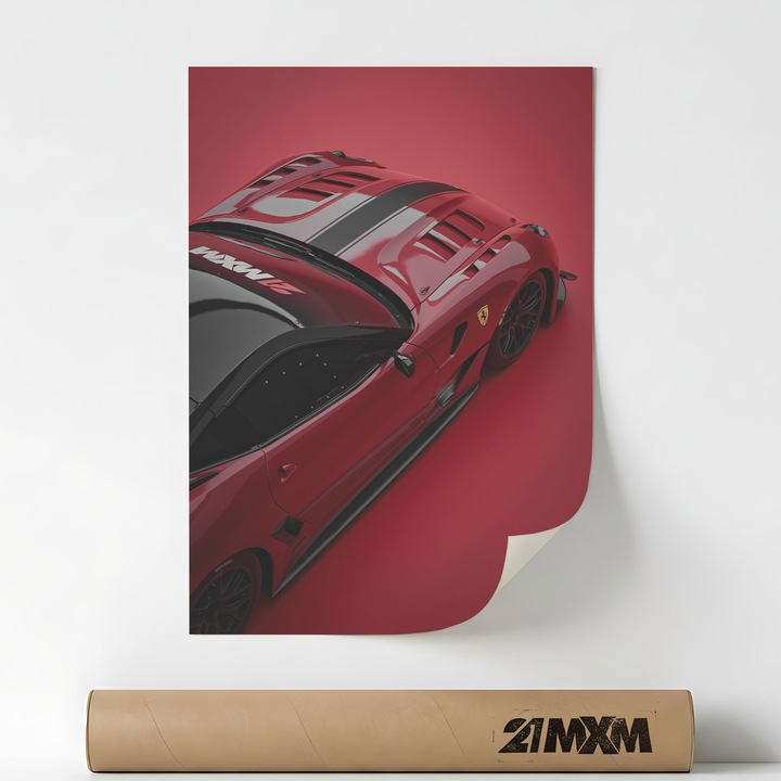 599XX Evoluzione 2011 07, Премиум картина на платно за кола – Минималистичен дизайн, 30 x 40 см, Без рамка