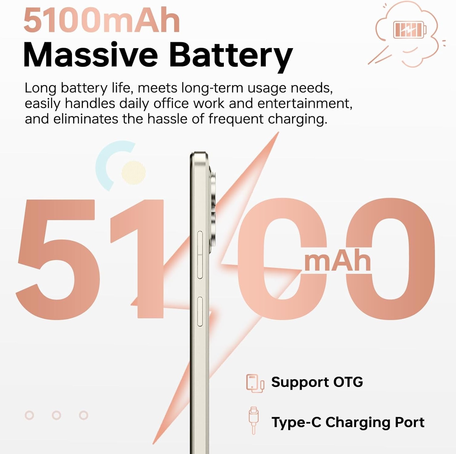Telefon mobil CUBOT A40, Android 15 12GB RAM + 256GB ROM, camera 48MP, display 6,88'', baterie 5100mAh, Dual SIM 4G, impermeabil IP68/IP69K, Negru