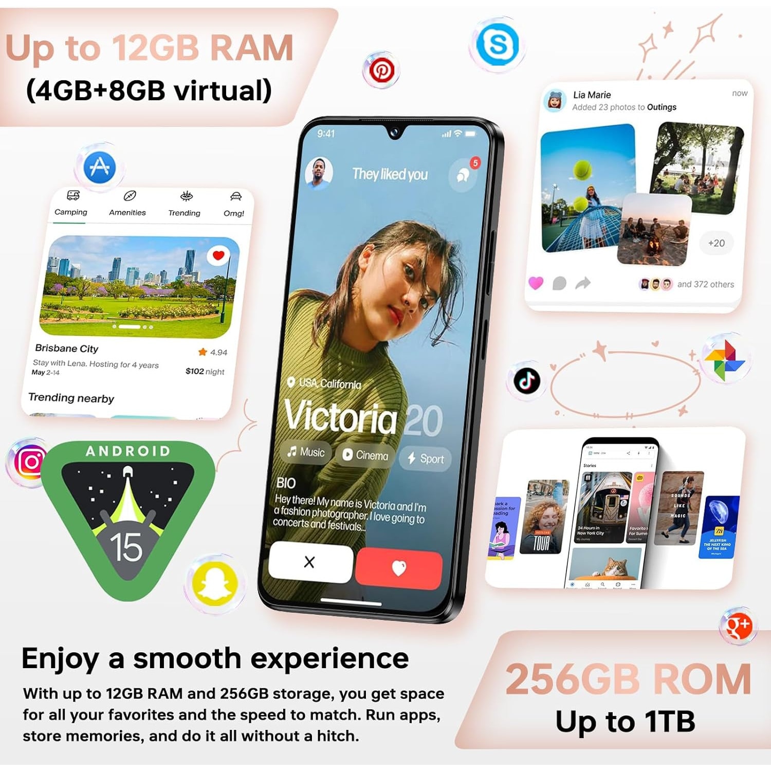 Telefon mobil CUBOT A40, Android 15 12GB RAM + 256GB ROM, camera 48MP, display 6,88'', baterie 5100mAh, Dual SIM 4G, impermeabil IP68/IP69K, Negru