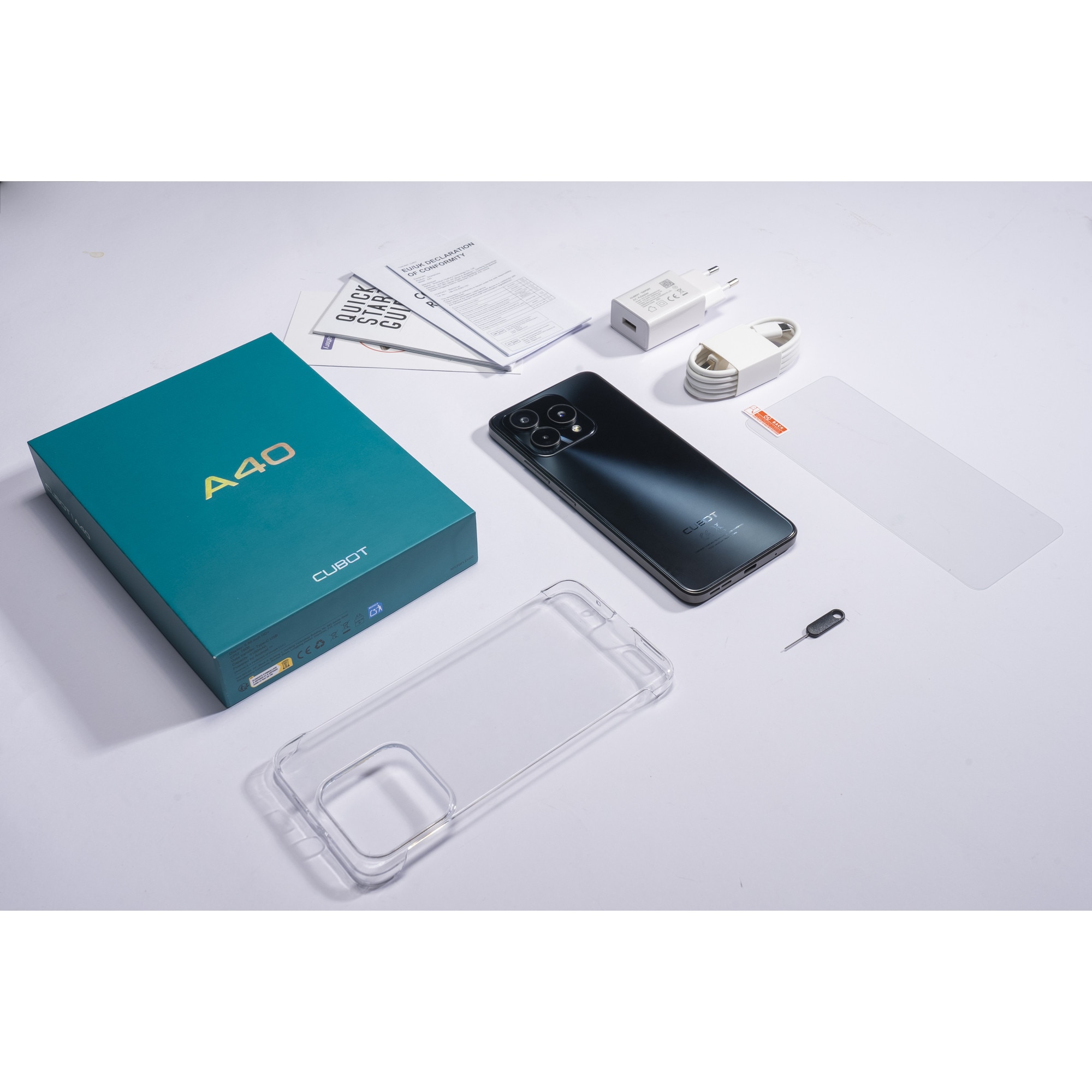 Telefon mobil CUBOT A40, Android 15 12GB(4+8Extended) RAM + 256GB ROM, camera 48MP, display 6,88'', baterie 5100mAh, Dual SIM 4G, impermeabil IP68/IP69K, Negru
