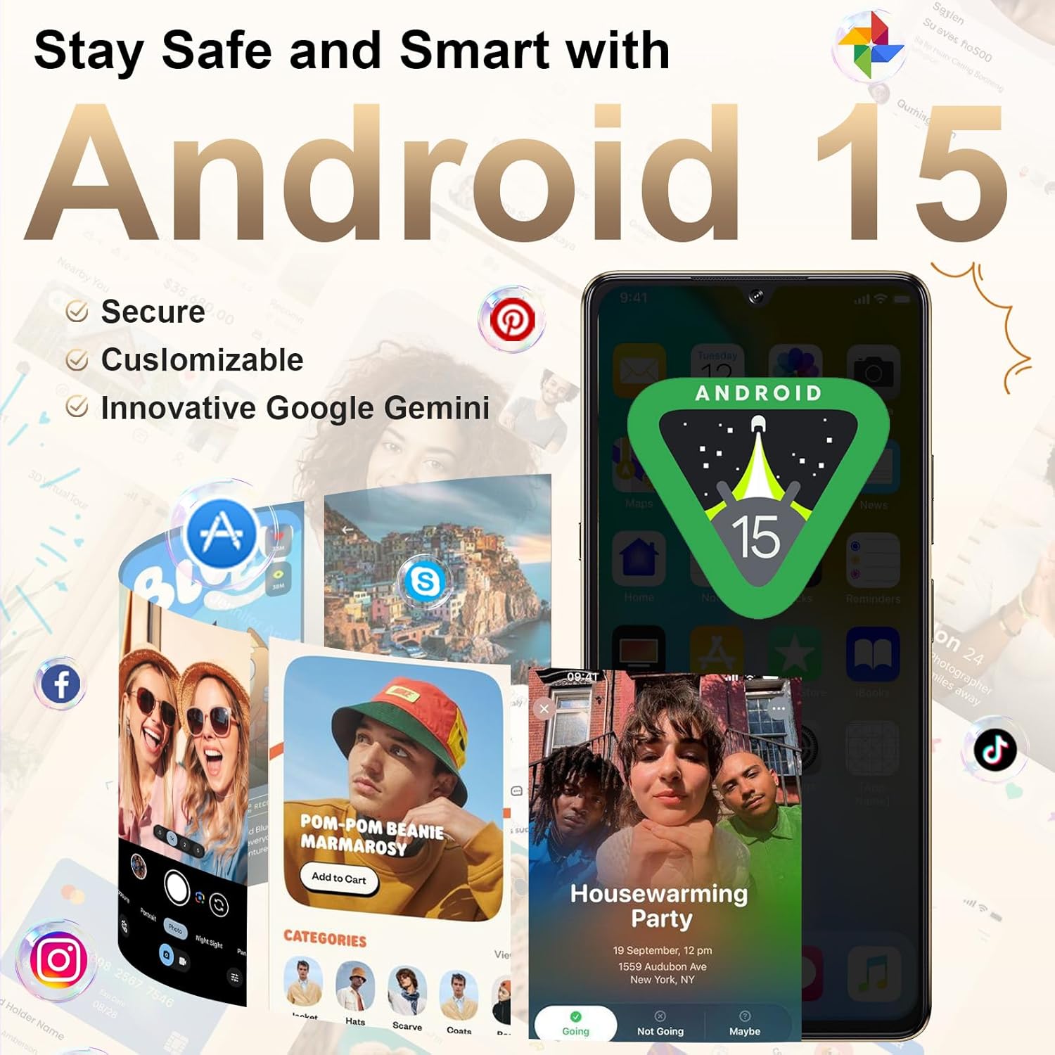 Telefon mobil CUBOT X100, Android 15 16GB RAM + 256GB ROM, camera 64MP, display 6,88'', baterie 5100mAh, Dual SIM 5G, impermeabil IP68/IP69K, Negru