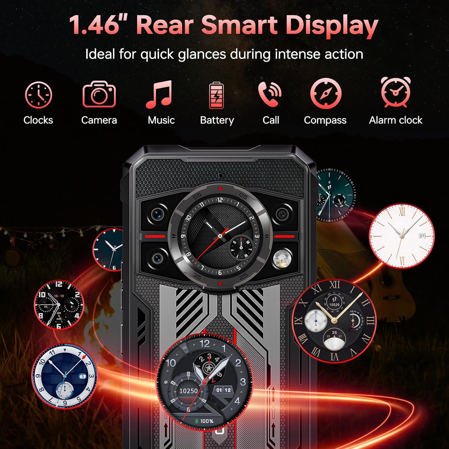 Telefon mobil CUBOT Kingkong 11, Android 15 32GB RAM + 256GB ROM, camera 108MP, display 6,72'', baterie 10200mAh, Dual SIM 5G, impermeabil IP68/IP69K, Negru