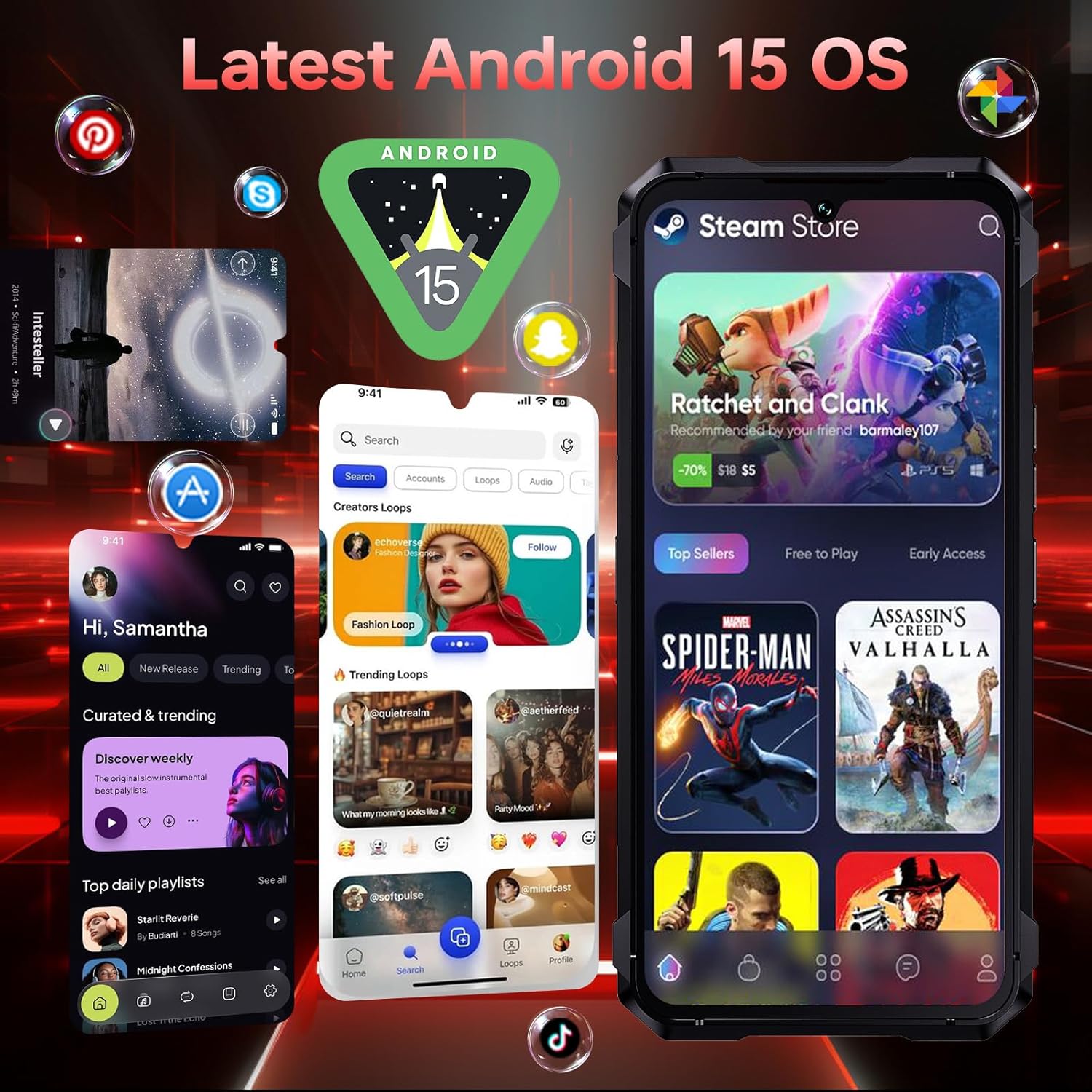 Telefon mobil CUBOT Kingkong 11, Android 15 32GB RAM + 256GB ROM, camera 108MP, display 6,72'', baterie 10200mAh, Dual SIM 5G, impermeabil IP68/IP69K, Negru