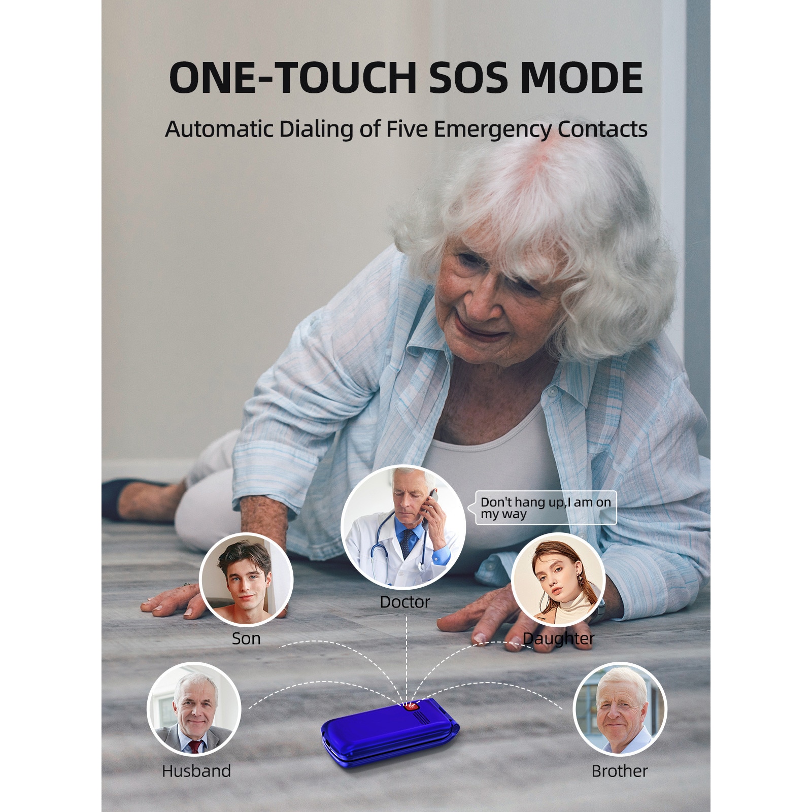 SweetLink F2 Plus Telefon mobil pentru seniori, taste mari, meniu in limba Romana, buton SOS, dual SIM, Pentru Varstnici, Bluetooth, lanterna, radio, Stand incarcare, Albastru