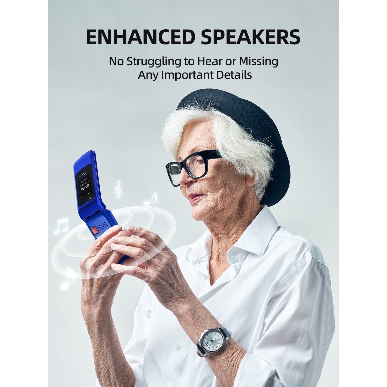 SweetLink F2 Plus Telefon mobil pentru seniori, taste mari, meniu in limba Romana, buton SOS, dual SIM, Pentru Varstnici, Bluetooth, lanterna, radio, Stand incarcare, Albastru