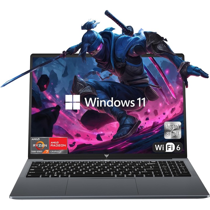 Laptop Gaming 15.6-inch IPS cu procesor AMD Ryzen 7 5825U,16GB DDR4 512GB M.2 2280 NVMe SSD, WIFI6, Windows 11 Pro