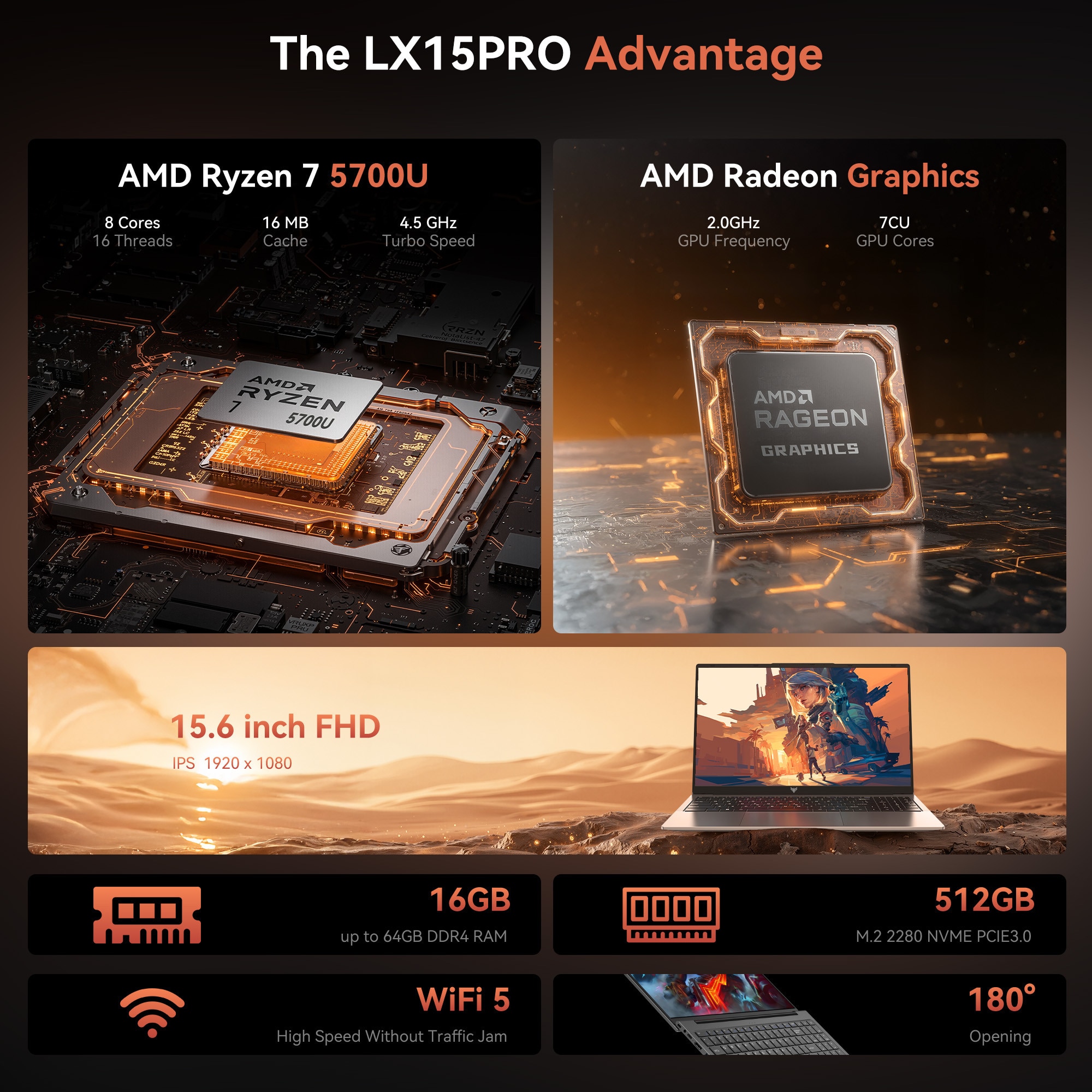 Laptop Gaming ACEMAGIC AMD Ryzen 7 5700U,15.6 Laptop Gaming ACEMAGIC AMD Ryzen 7 5700U,15.6