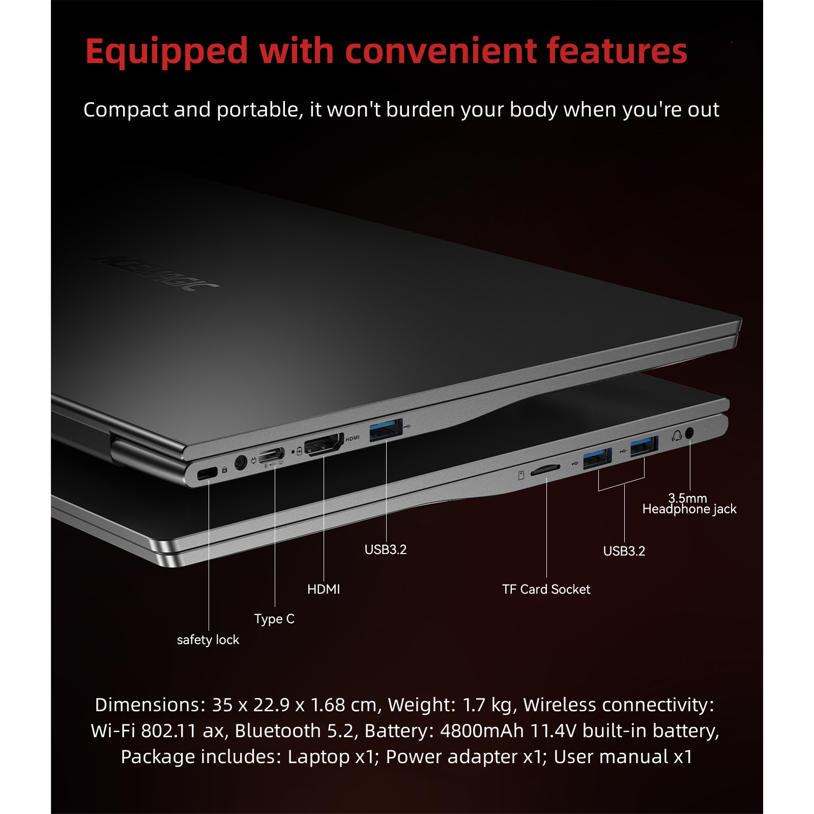Laptop Gaming Intel i5-12600H pana la 4.50 GHz, 15.6'', Full HD, 16GB DDR4 512GB NVMe SSD, Windows 11 Pro, BT5.2, WiFi 6, Type-C, Camera web, HDMI