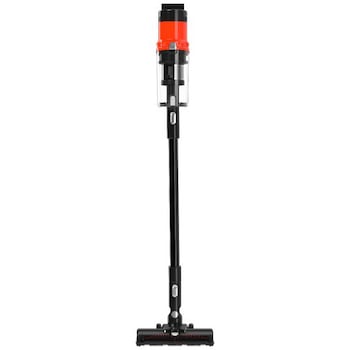 Aspirator vertical Heinner Brightfloor 200 HSVC-MBDB200OR, 200w, 3 viteze, Sistem filtrare multiciclonic, Motor BLDC, Filtru hepa, Perie electrica cu lumini LED, Negru/Rosu