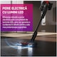 Вертикална прахосмукачка Heinner Brightfloor 200 HSVC-MBDB200OR, 200W, 3 скорости, Филтрираща система, HEPA филтър, Електрическа четка с LED светлини, Черен/Червен
