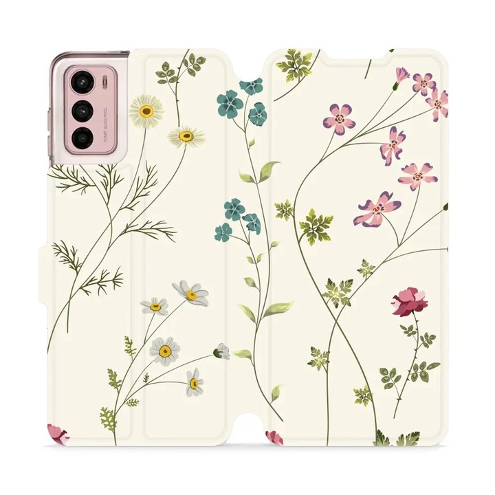 Husa, Mobiwear - Book - MD03S pentru Motorola Moto G42, Flori De Camp