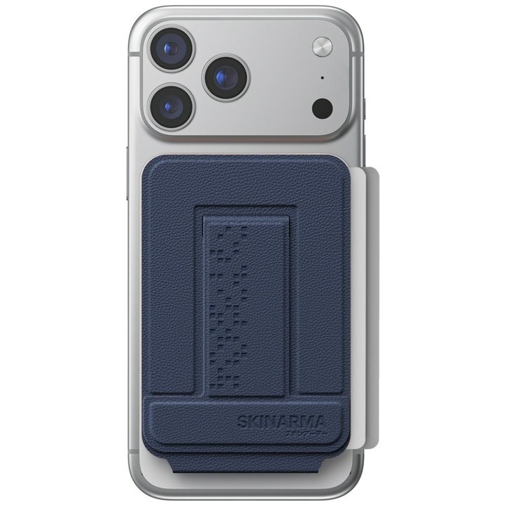 Portofel 3 in 1 Skinarma AXIS cu MagSafe, Functie Stand / Trepied, Navy Blue