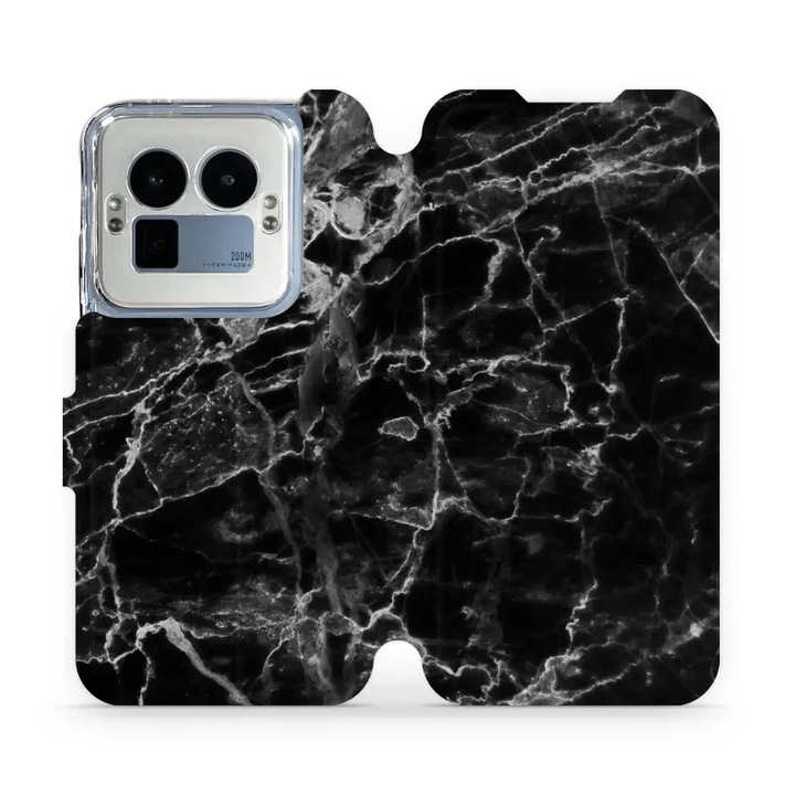 Калъф, Mobiwear - Book - V056P за Realme GT 8 Pro, Черен Мрамор