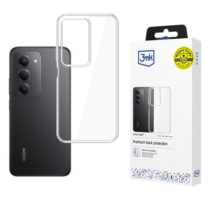 Калъф 3mk Armor съвместим с Xiaomi Redmi 15 5G, Прозрачен