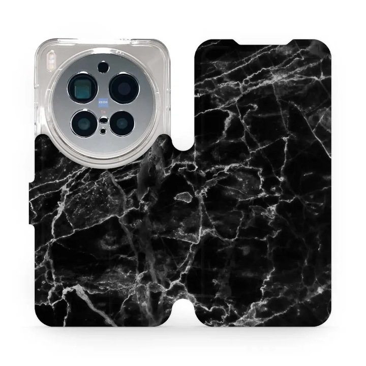 Калъф, Mobiwear - Book - V056P за Vivo X300 Pro, Черен мрамор