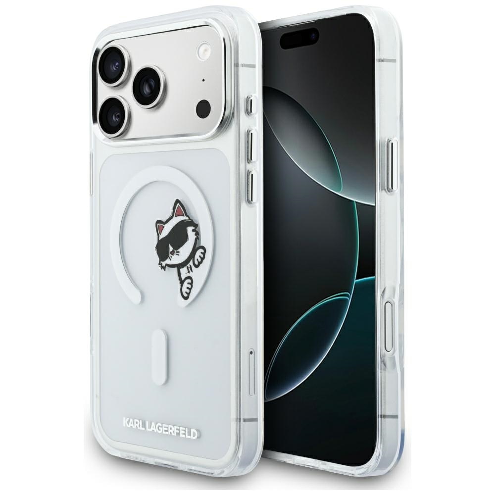 Carcasa Karl Lagerfeld IML Peekaboo cu MagSafe compatibila cu iPhone 17 Pro Max, Transparent