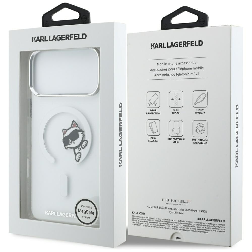 Carcasa Karl Lagerfeld IML Peekaboo cu MagSafe compatibila cu iPhone 17 Pro Max, Transparent