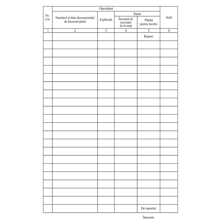 Registru pentru evidenta sumelor speciale, Format A4, 100 File